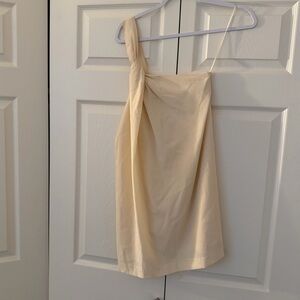Elizabeth & James silk blend one shoulder sheath dress Elegant Cream size 4